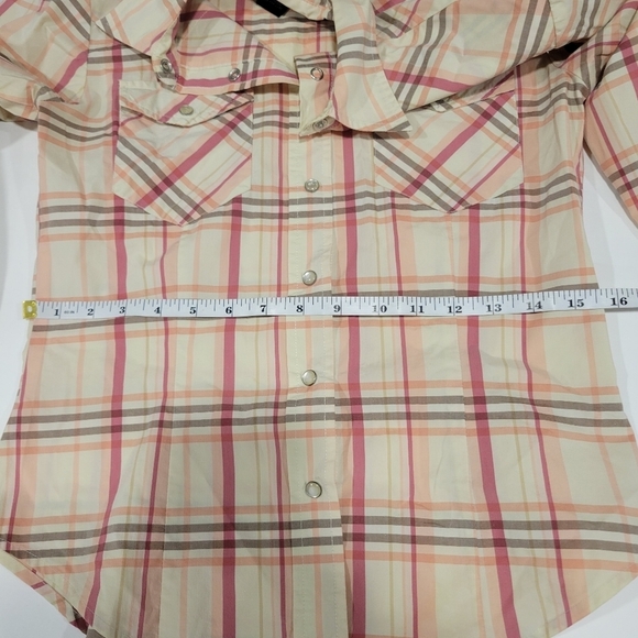 The Limited Stretch Western Plaid Long Sleeves Shirt Size XS - Picture 9 of 13